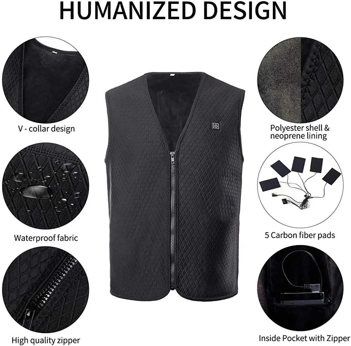 Unisex Upgraded Heated Vest Smart Electric Heating Vest