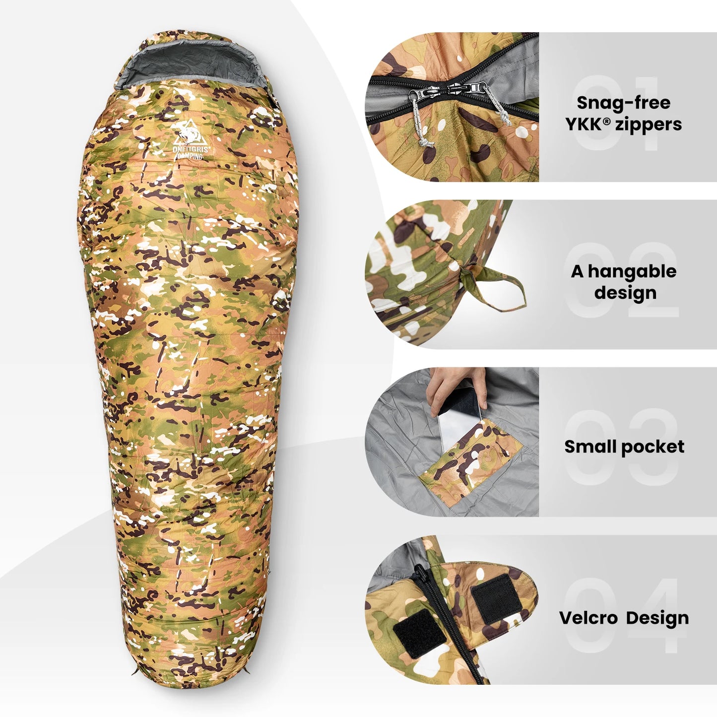 OneTigris Military Camo Mummy Sleeping Bag