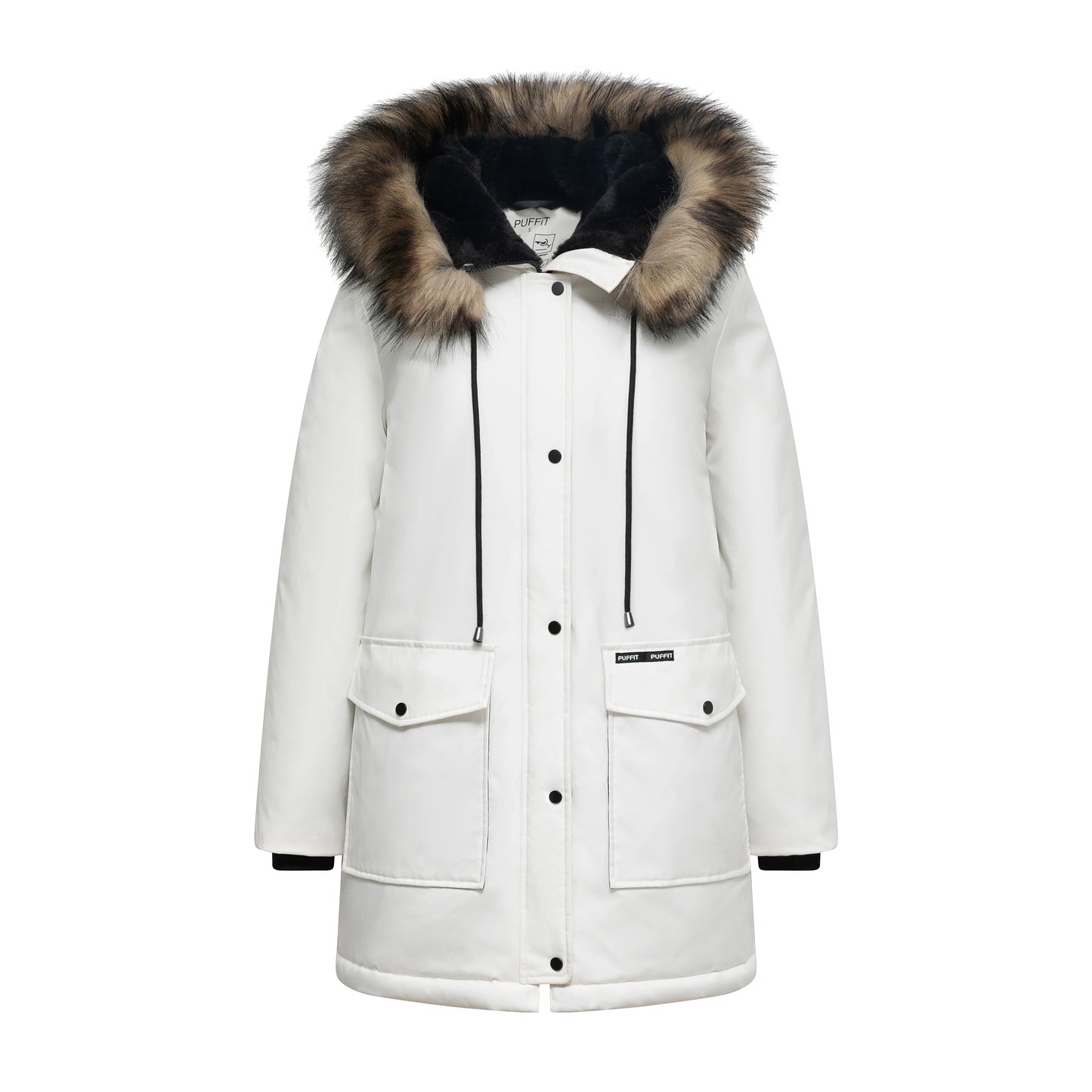Women's Winter Parka Jacket Faux Fur Mid-Length