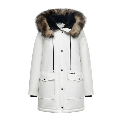 Women's Winter Parka Jacket Faux Fur Mid-Length