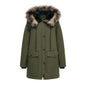Women's Winter Parka Jacket Faux Fur Mid-Length