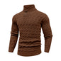 Men's Sweater Winter Shawl Collar Pullover Sweater Casual Cable Knit Button Sweaters Woolen Solid Color Tops US Size