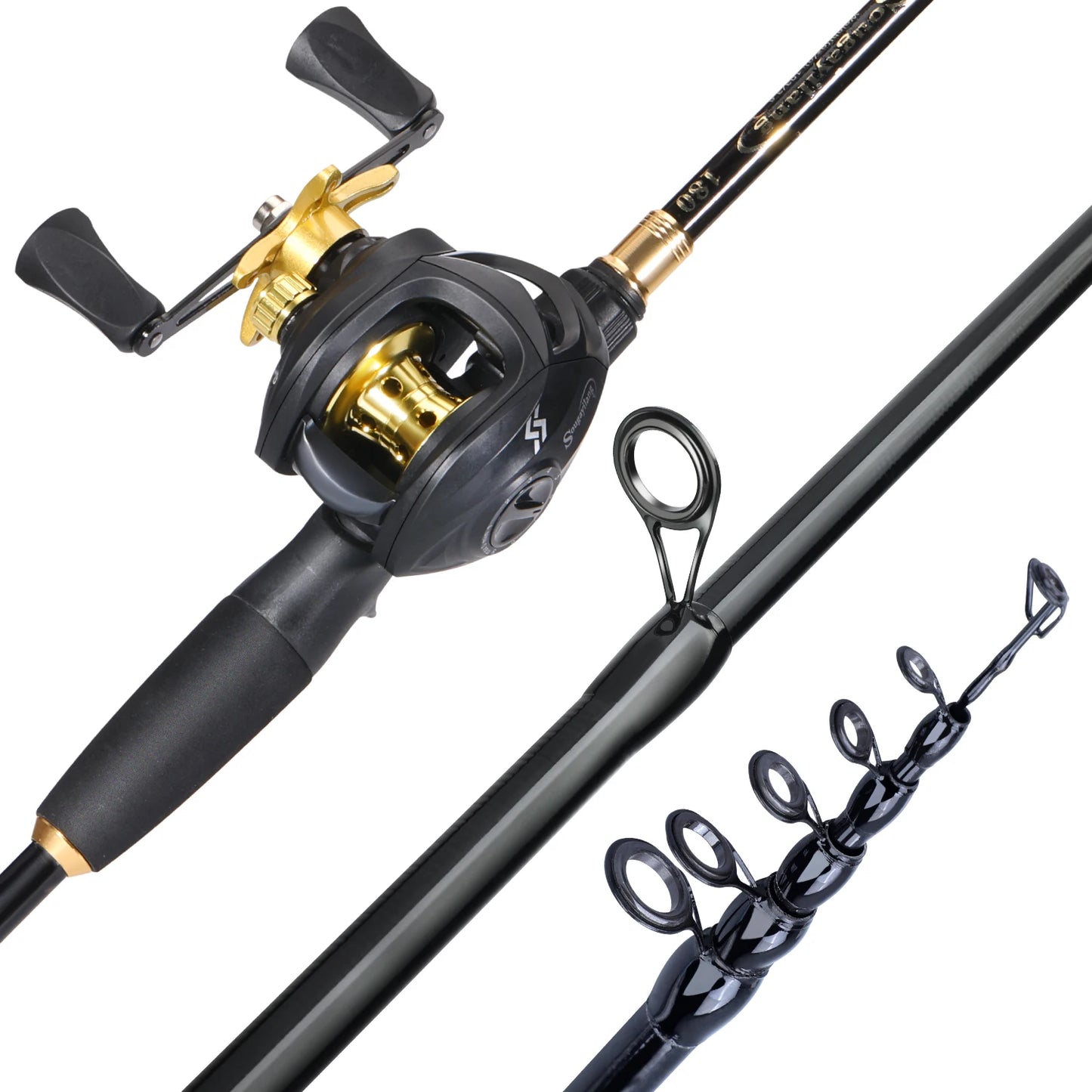 1.8-2.4m Casting Fishing Combo Telescopic Fishing Rod
