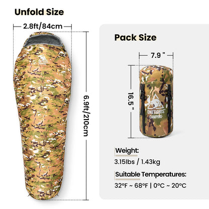OneTigris Military Camo Mummy Sleeping Bag