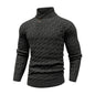 Men's Sweater Winter Shawl Collar Pullover Sweater Casual Cable Knit Button Sweaters Woolen Solid Color Tops US Size