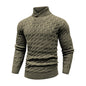 Men's Sweater Winter Shawl Collar Pullover Sweater Casual Cable Knit Button Sweaters Woolen Solid Color Tops US Size
